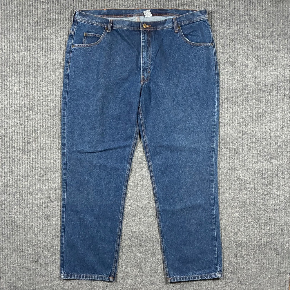 KEY Mens Jeans Blue Denim Relaxed Fit Workwear Carpenter Style Size 44x32 USA